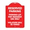 Signmission Reserved Parking Reserved Parking Lot for Resident Use Only Violators Will Be Towed, RW-1824-23040 A-DES-RW-1824-23040 - alternate 1